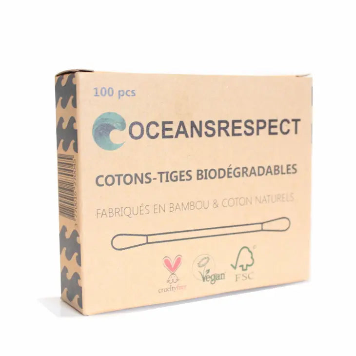Coton-tige en bambou | Blanc | Boîte de 100 unités