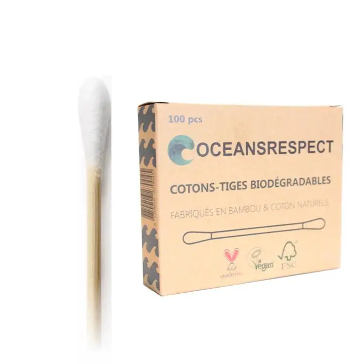 Coton-tige en bambou | Blanc | Boîte de 100 unités