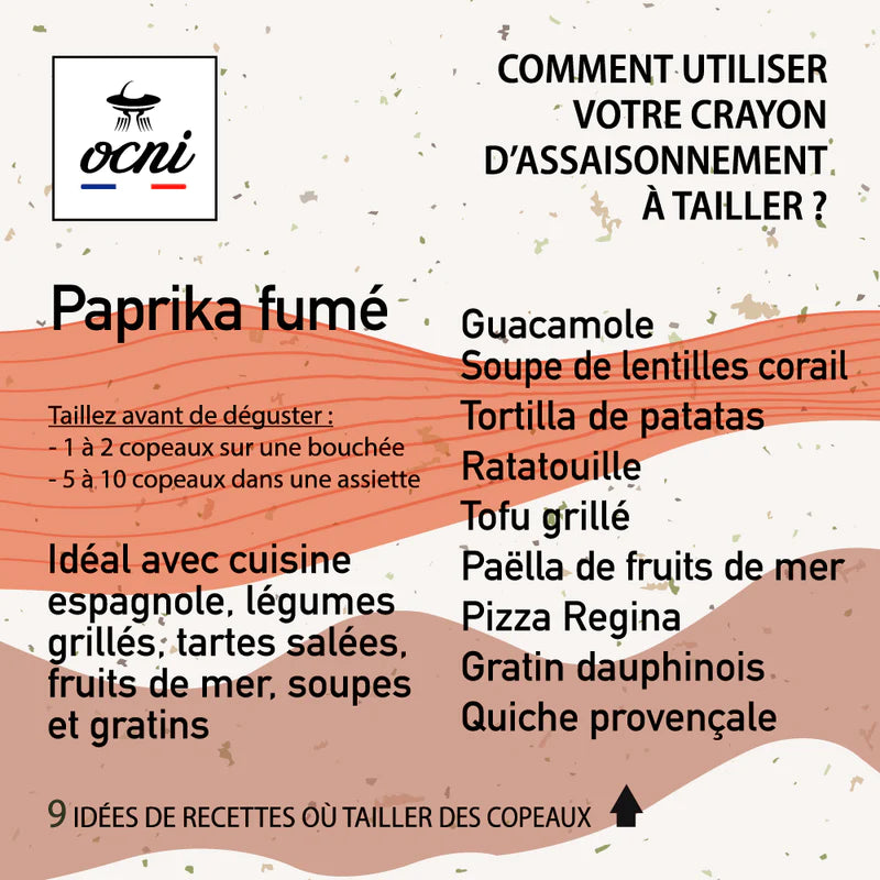 Assaisonnement à tailler | coffret 1 crayon | Paprika fumé (BIO)