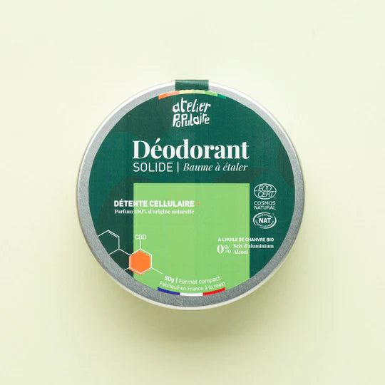 Déodorant solide CBD 50g | avec sa spatule en bois