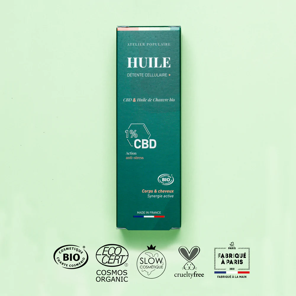 Huile Détente Cellulaire + CBD - Corps & cheveux -100ml